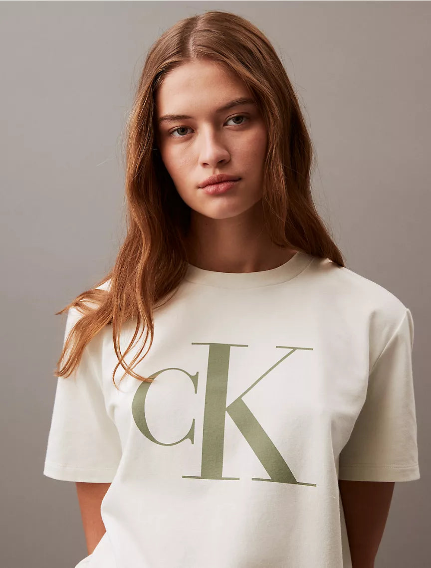 Calvin Klein Monogram Logo Crewneck T-Shirt - Icicle