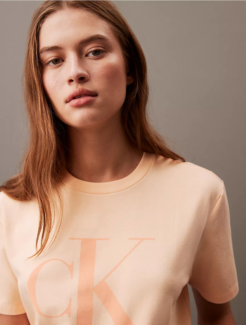 Calvin Klein Monogram Logo Crewneck T-Shirt - Cream Puff