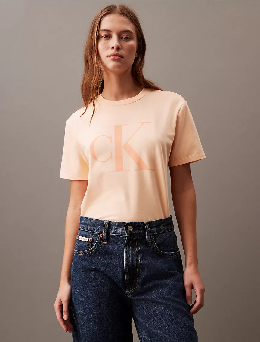 Calvin Klein Monogram Logo Crewneck T-Shirt - Cream Puff