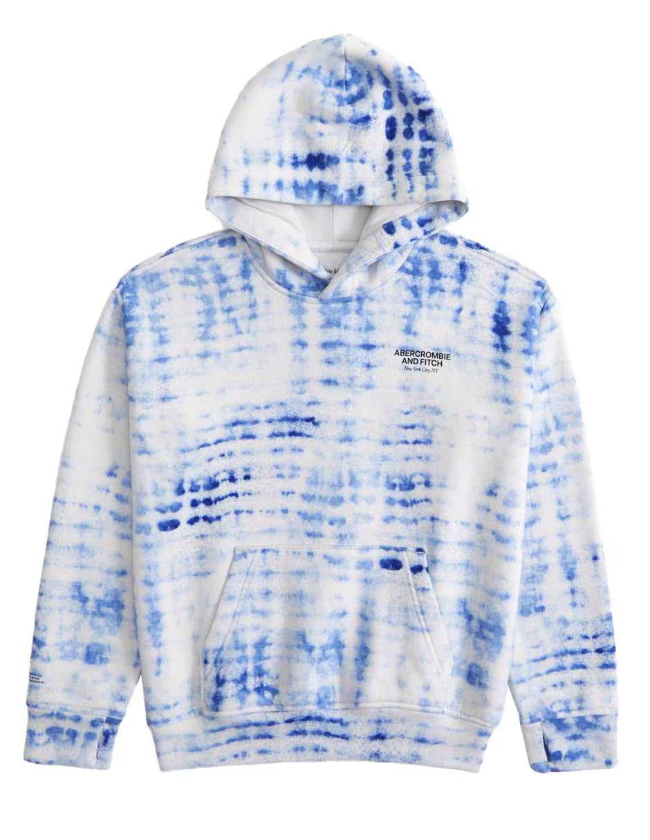 Abercrombie Boys tie-dye logo popover hoodie