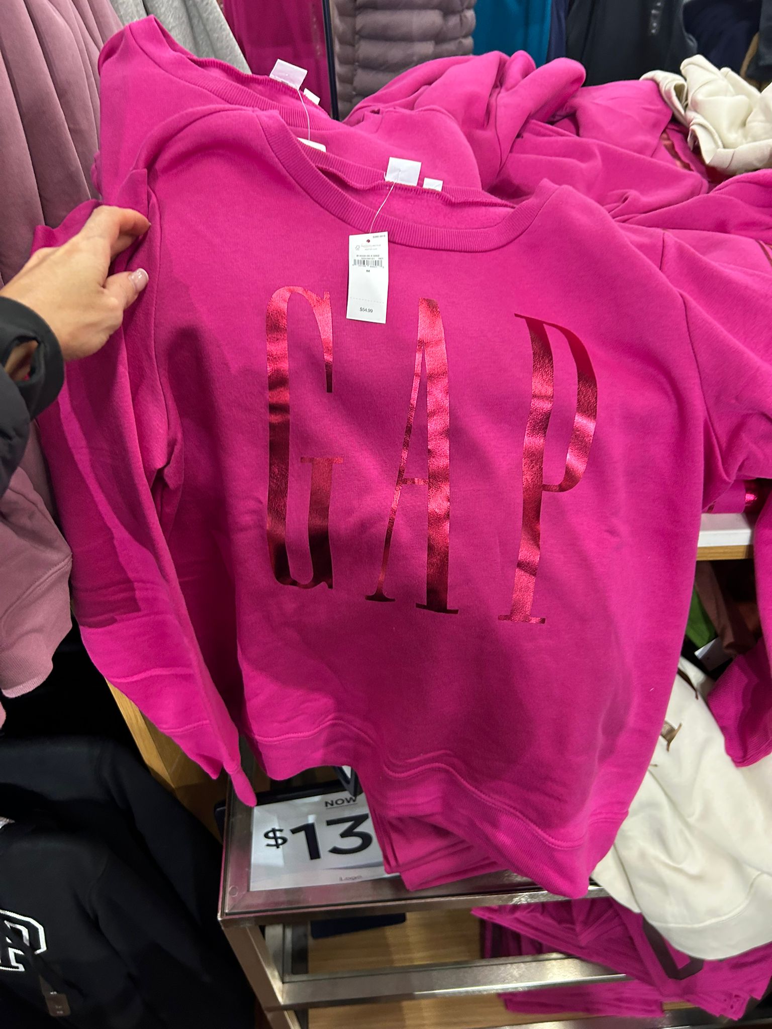 Womens' GAP Relaxed Gap Logo Sweatshirt Bright Fuchsia Pink