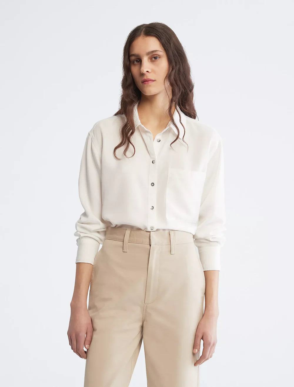 Womens' Calvin Klein Boyfriend Fit Button Down Shirt