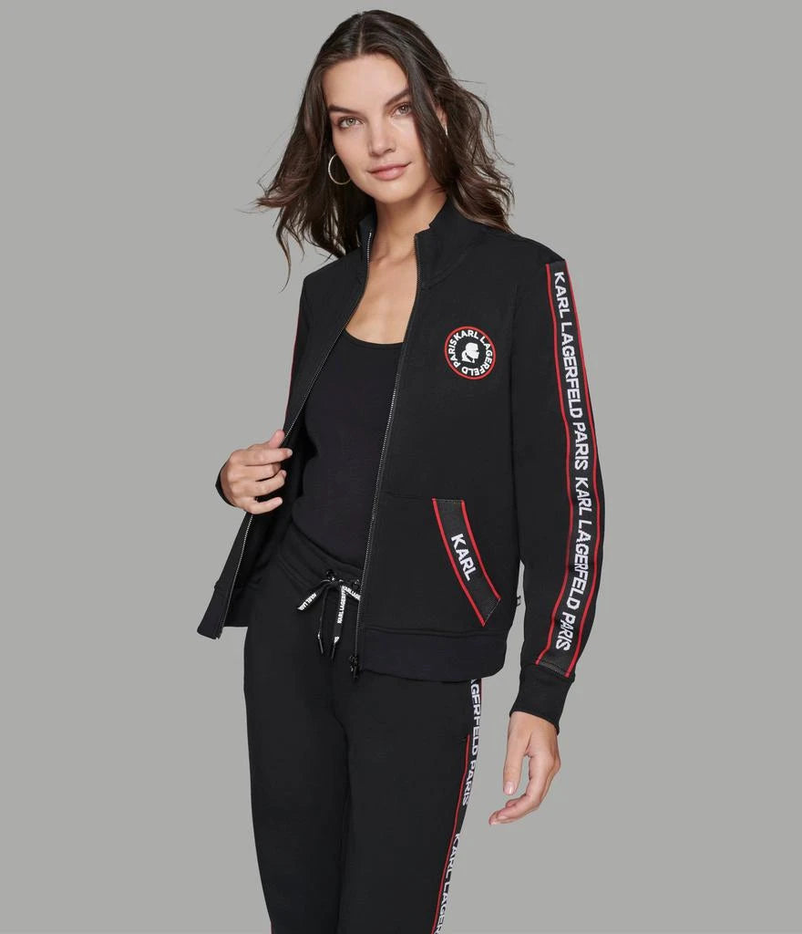 KARL LOGO TAPE TRACK JACKET Karl Lagerfeld Paris / BLACK