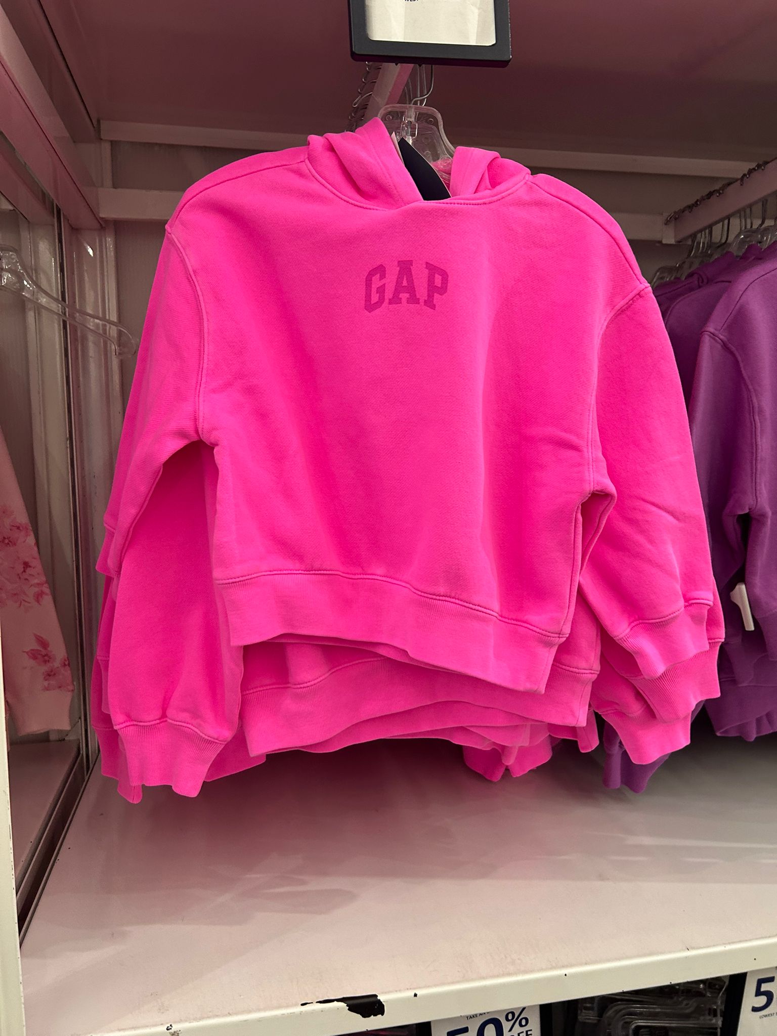 Girls Gap Purple Relaxed Gap Logo Zip Hoodie Standout Pink