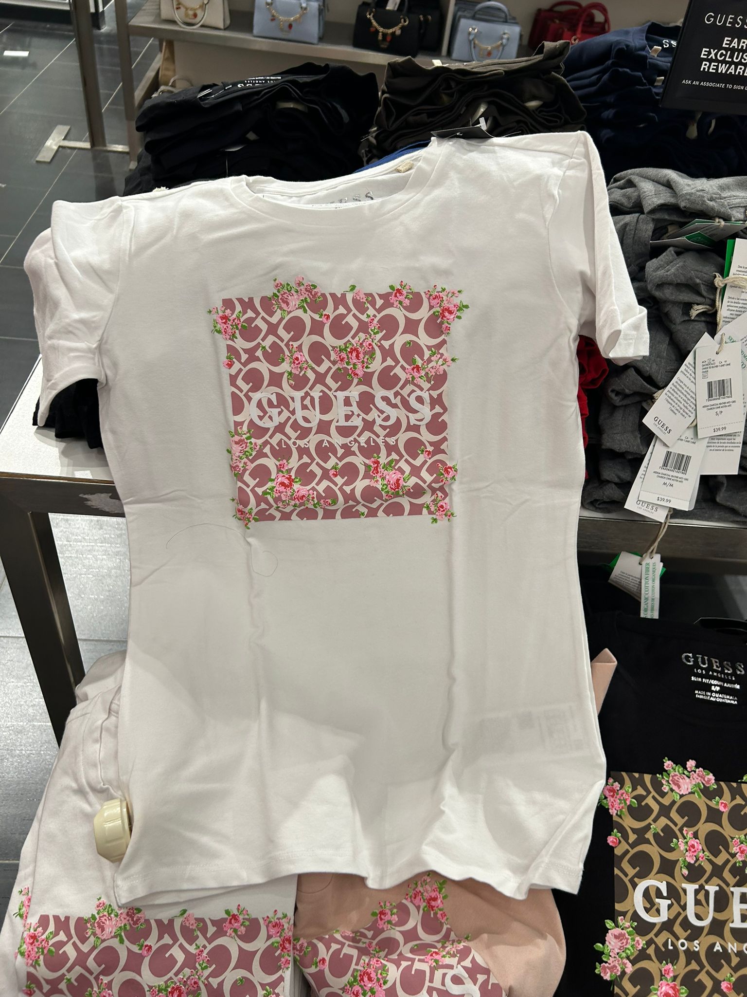 WOMEN GUESS Orley Logo Tee/ White