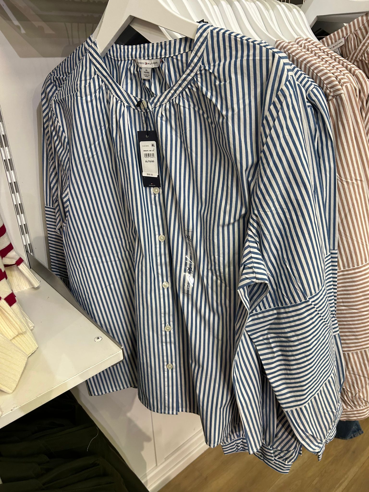 Womens' Tommy Collarless Poplin Shirt Vibrant Indigo