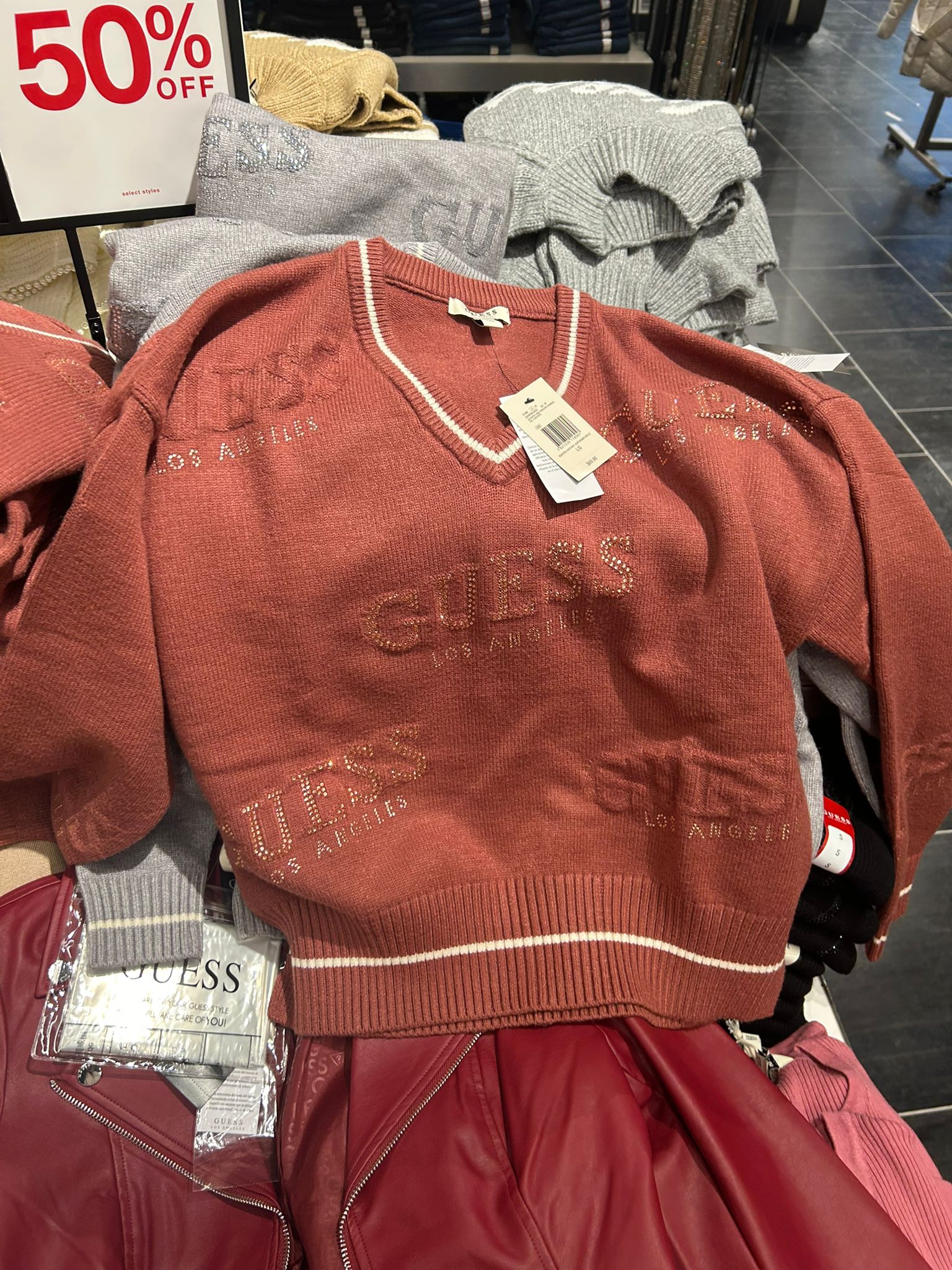 Guess Womens' Dateryn V-Neck Sweater Purple