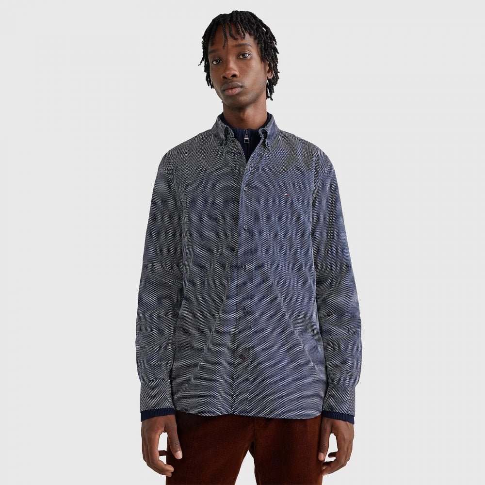Tommy Hilfiger Flex Mini Geo Print Shirt, Carbon Navy