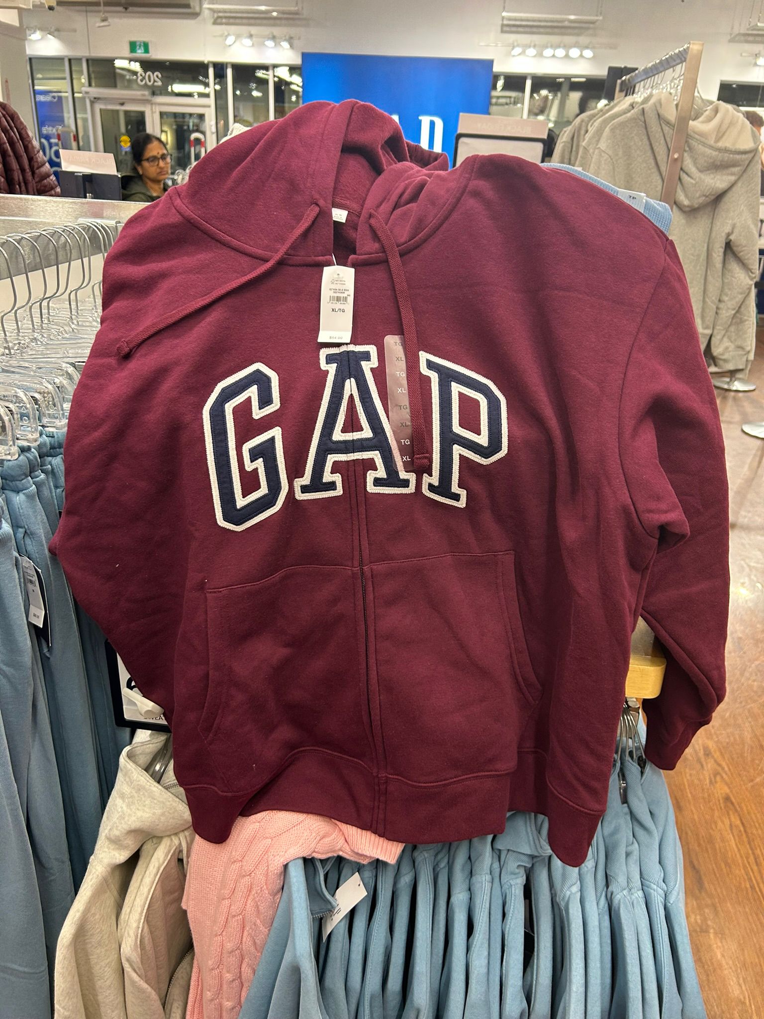 Womens' Gap Logo Hoodie Deep Ruby Red