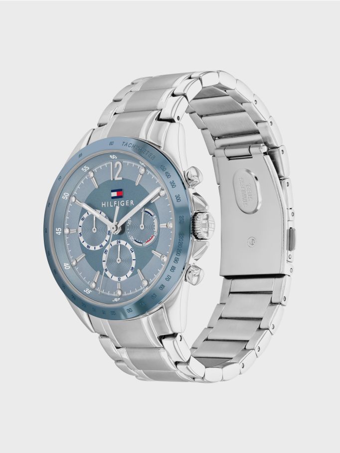 Mens' Tommy Multifunction Dial Stainless Steel Watch