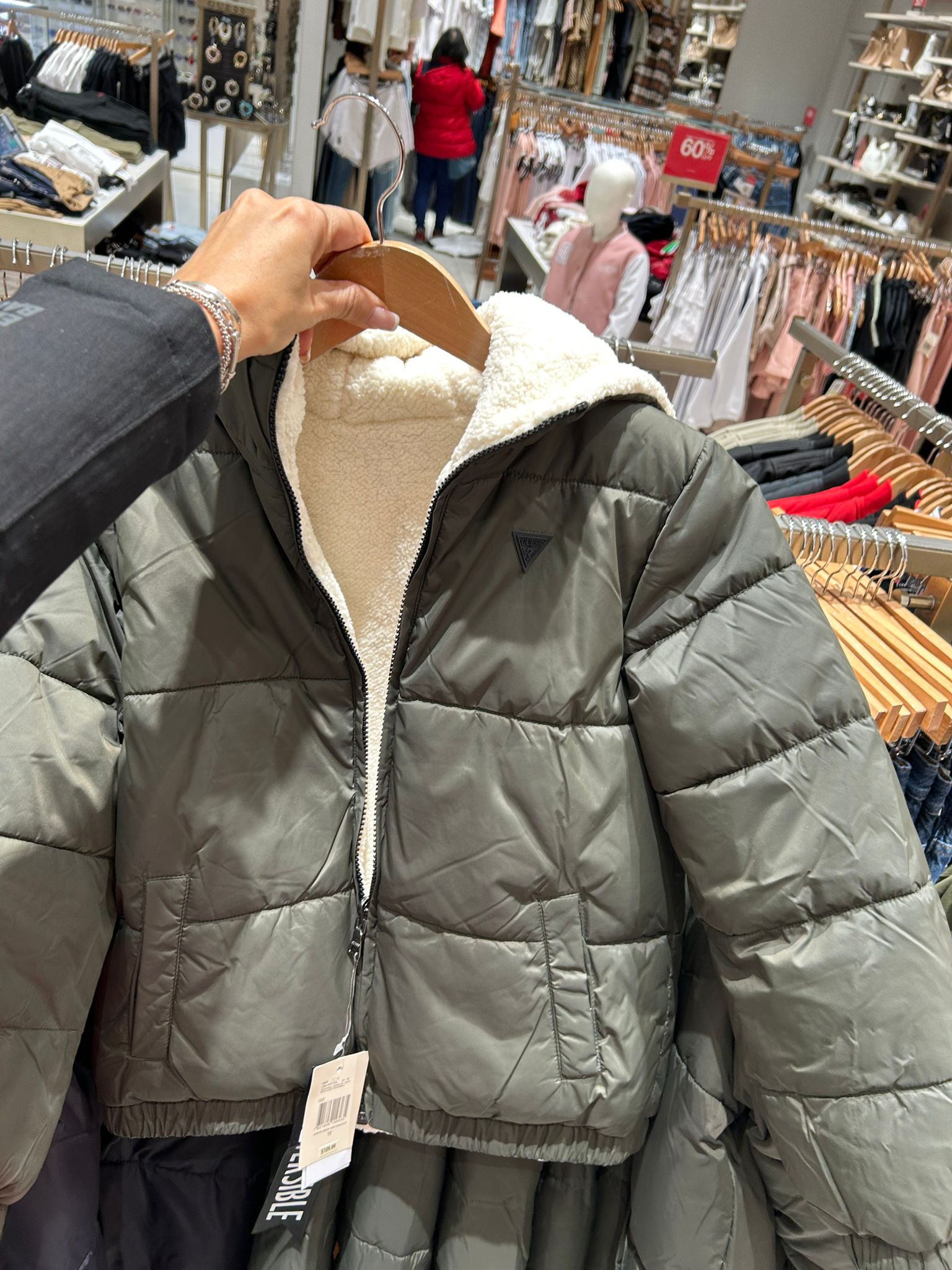 Guess BOYS' Reversible Puffer Jacket (8-16) Green