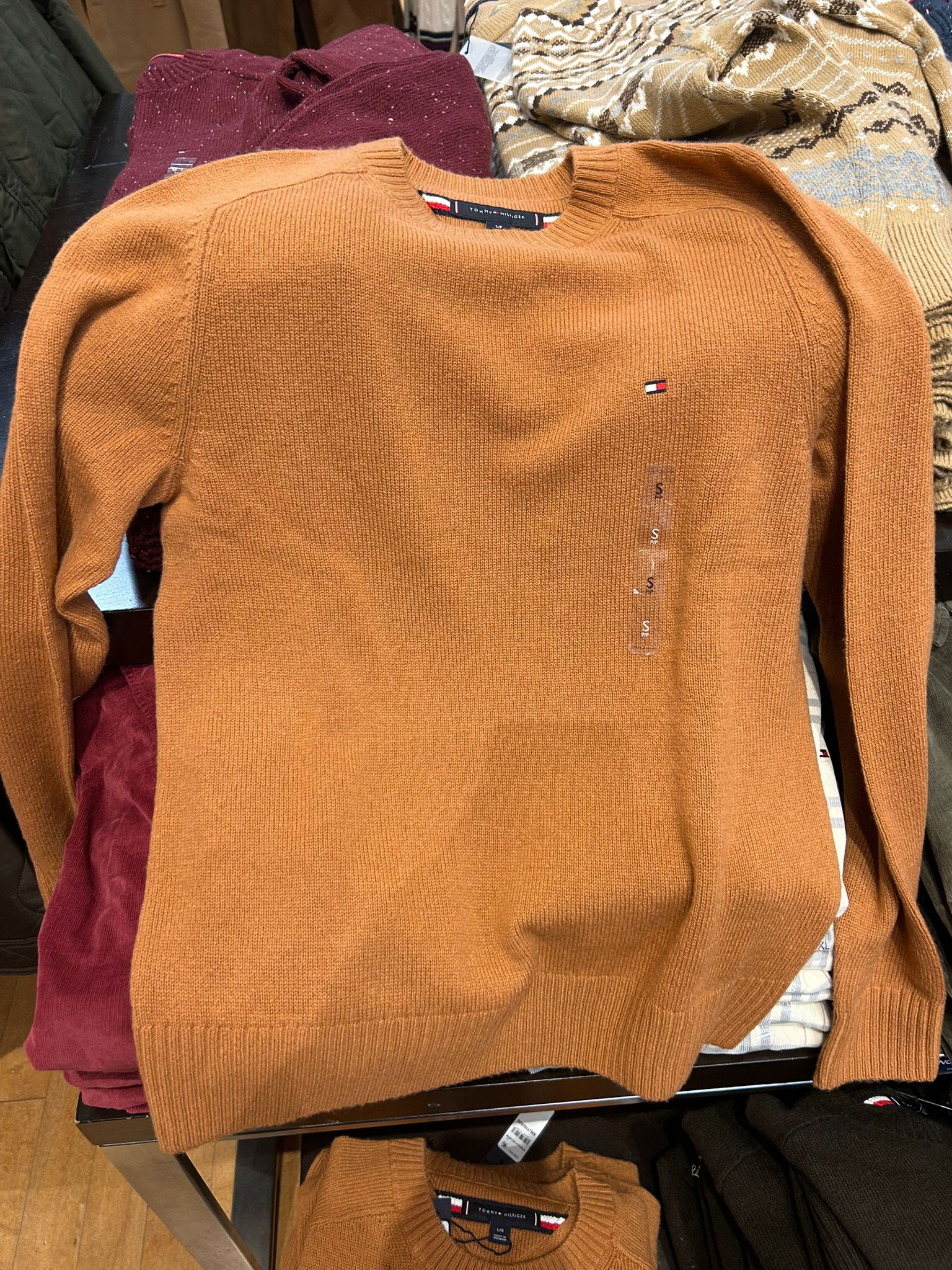 Tommy MENS' Lambswool Crewneck Sweater Safari Canvas Heather