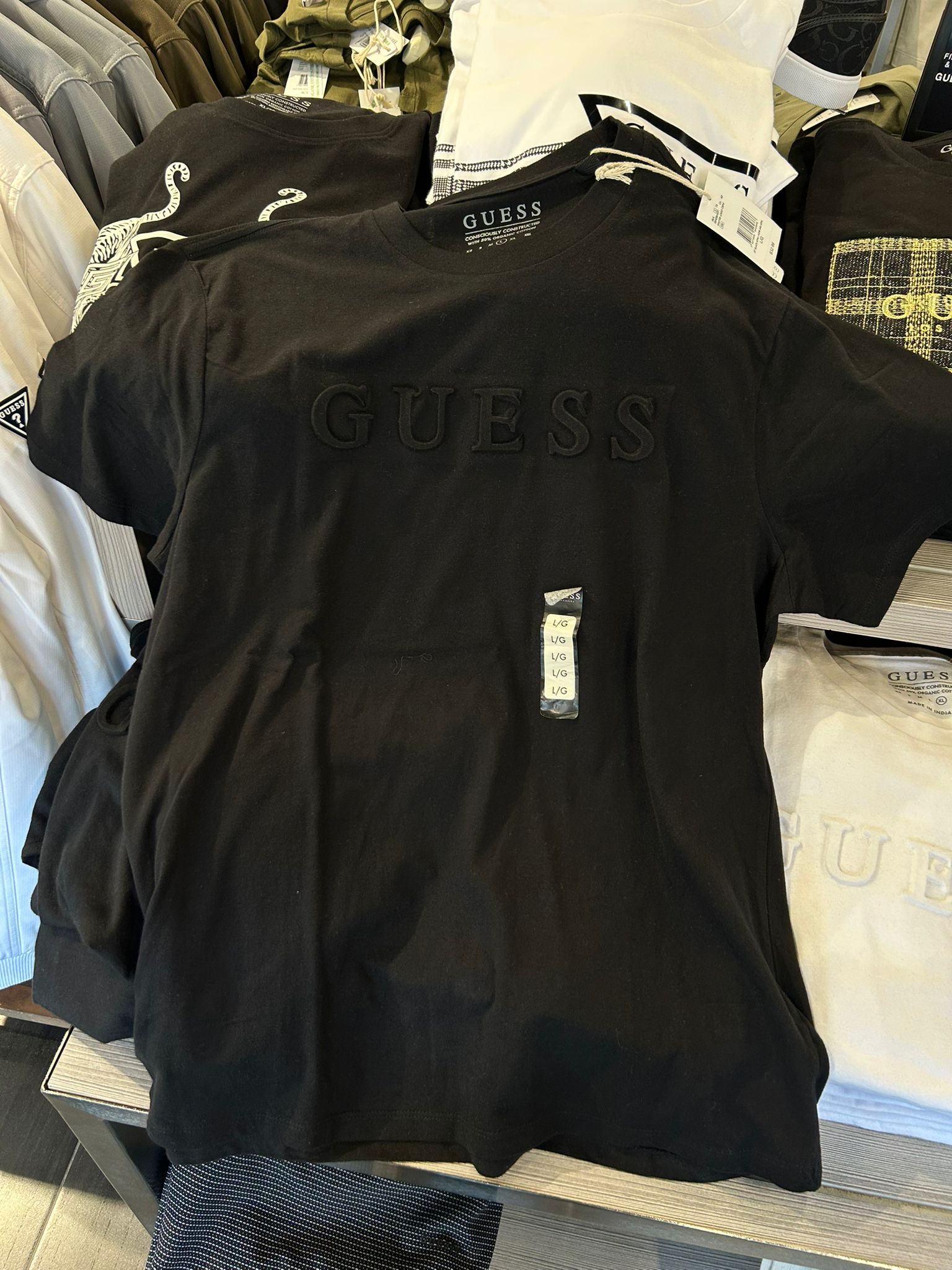 Guess Mens' Eco Sawyer Logo Tee BLACK