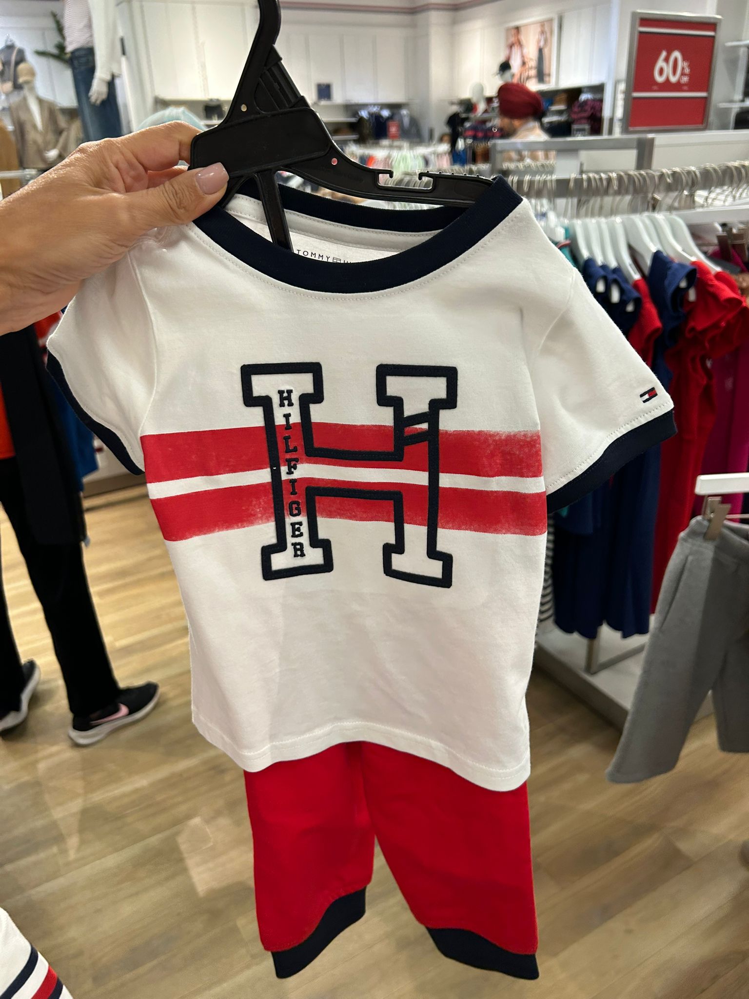 Baby Boys' Tommy H Logo Shirt and Fleece Pant Set