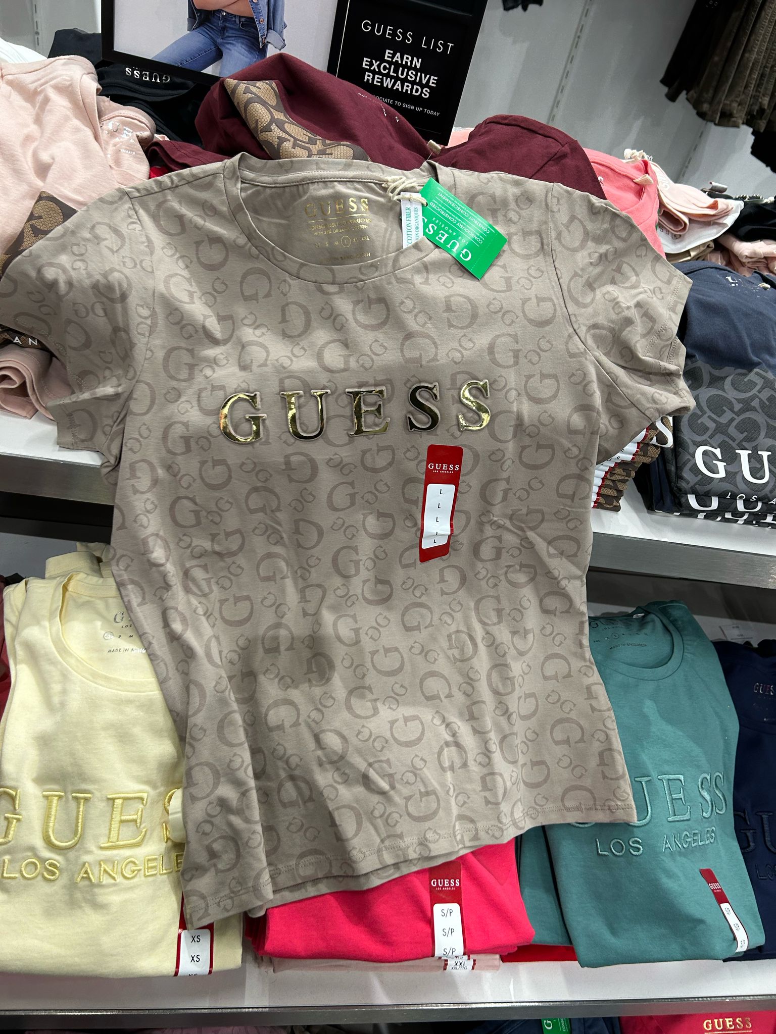 Guess Women Eco Alexa Print Tee / Gray