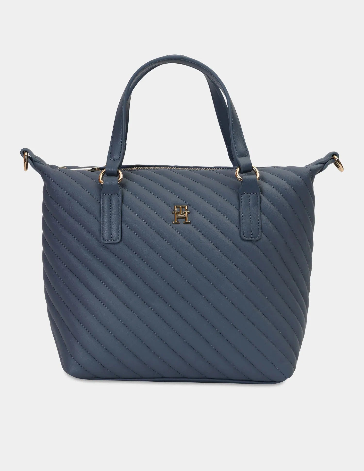 Tommy Hilfiger Women's Solid TH Logo Handbag-Faded Ink