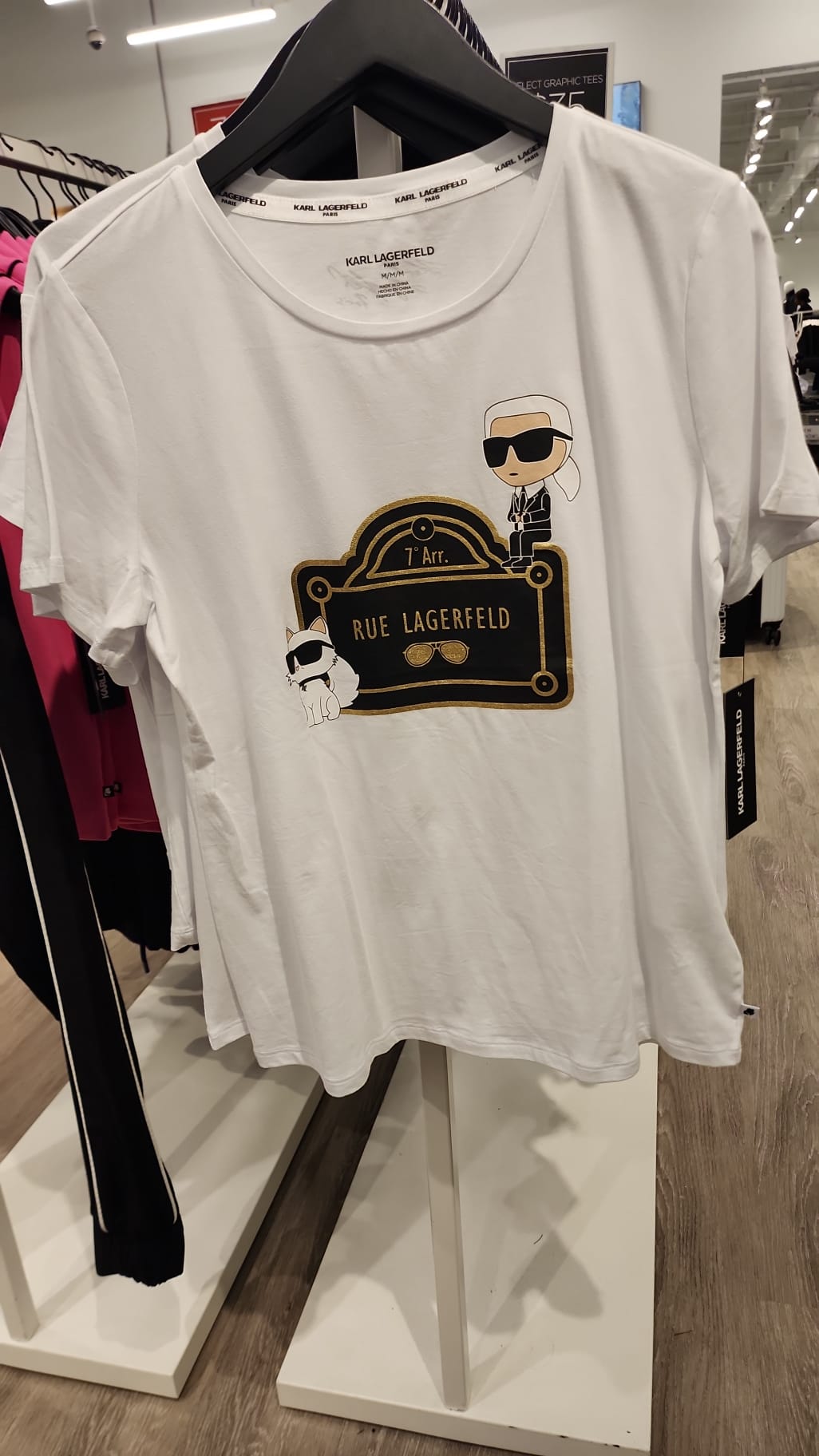 Karl Lagerfeld Paris Womens' RUE LAGERFELD DUO LOGO TEE
