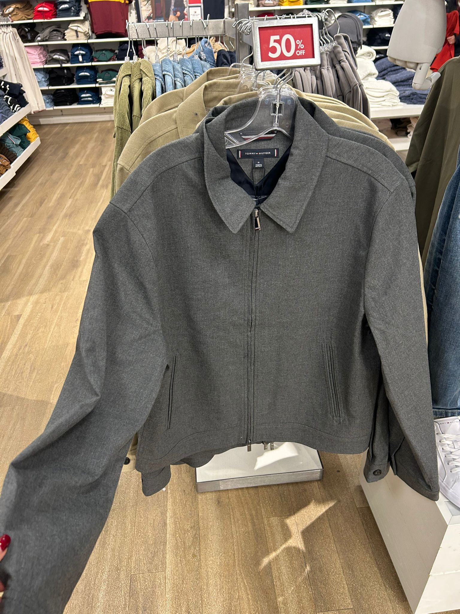 Tommy MENS' Lightweight Zip Ivy Jacket Grey