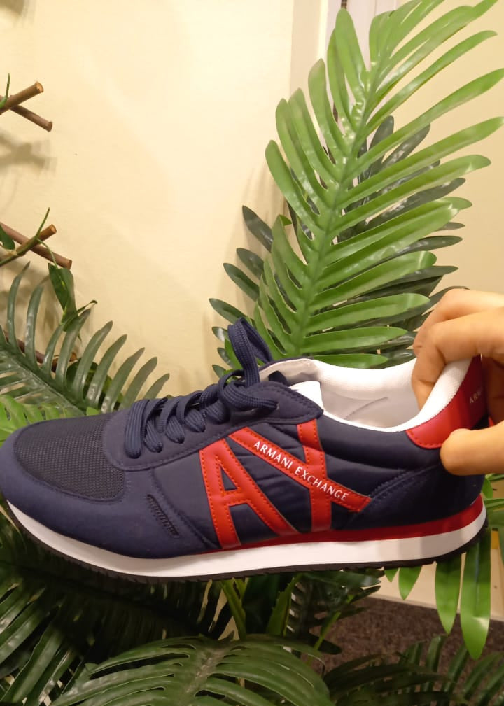Armani Exchange A|X Men's Leather Logo Low Top Sneaker