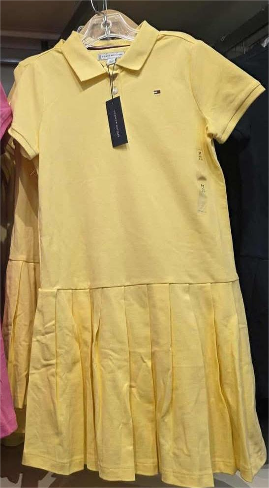 Kids' Pleated Stretch Polo Dress-Citronella