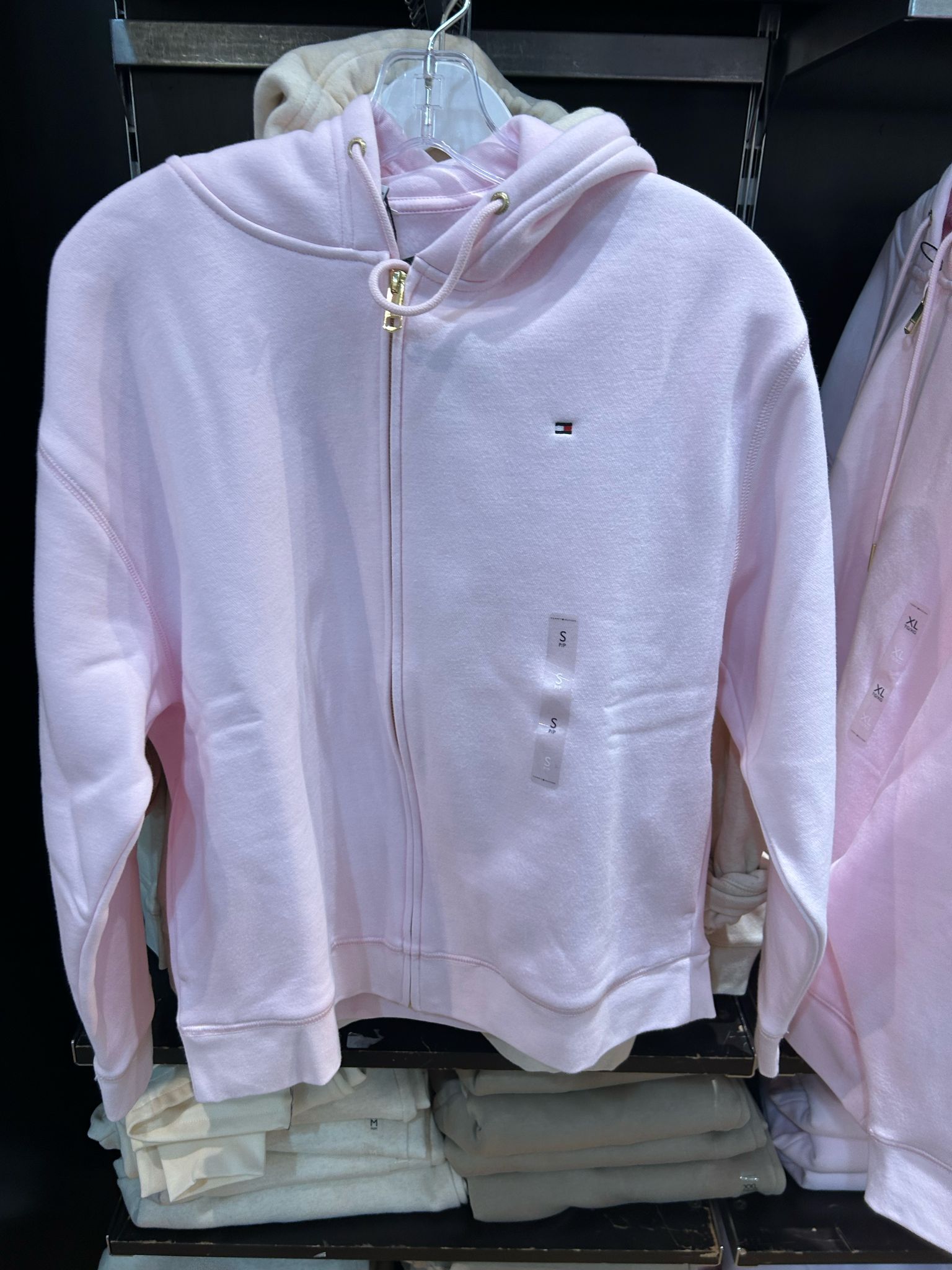 Womens' Relaxed Fit Plush-Lined Zip Hoodie-LIGHT PINK