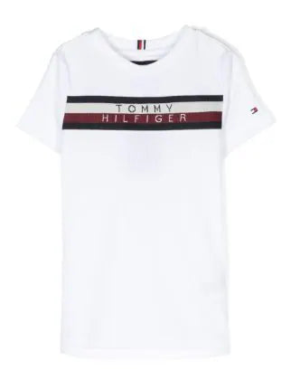 Tommy Hilfiger Junior logo-tape cotton T-shirt - MEN