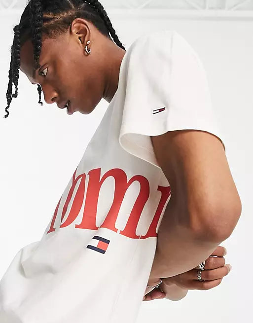 TOMMY JEANS MENS' Tjm Bold Tommy Tee - Ancient White