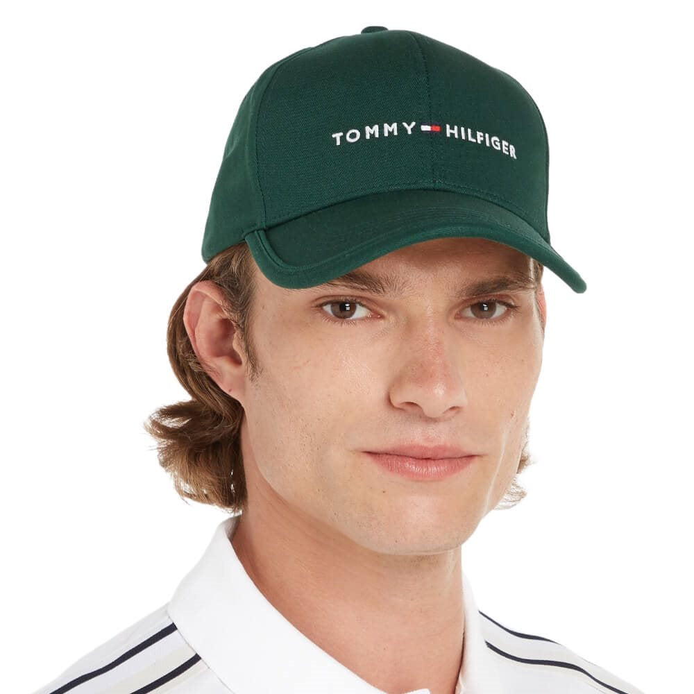 Tommy Hilfiger Mens Skyline Cotton Cap - Hunter Green