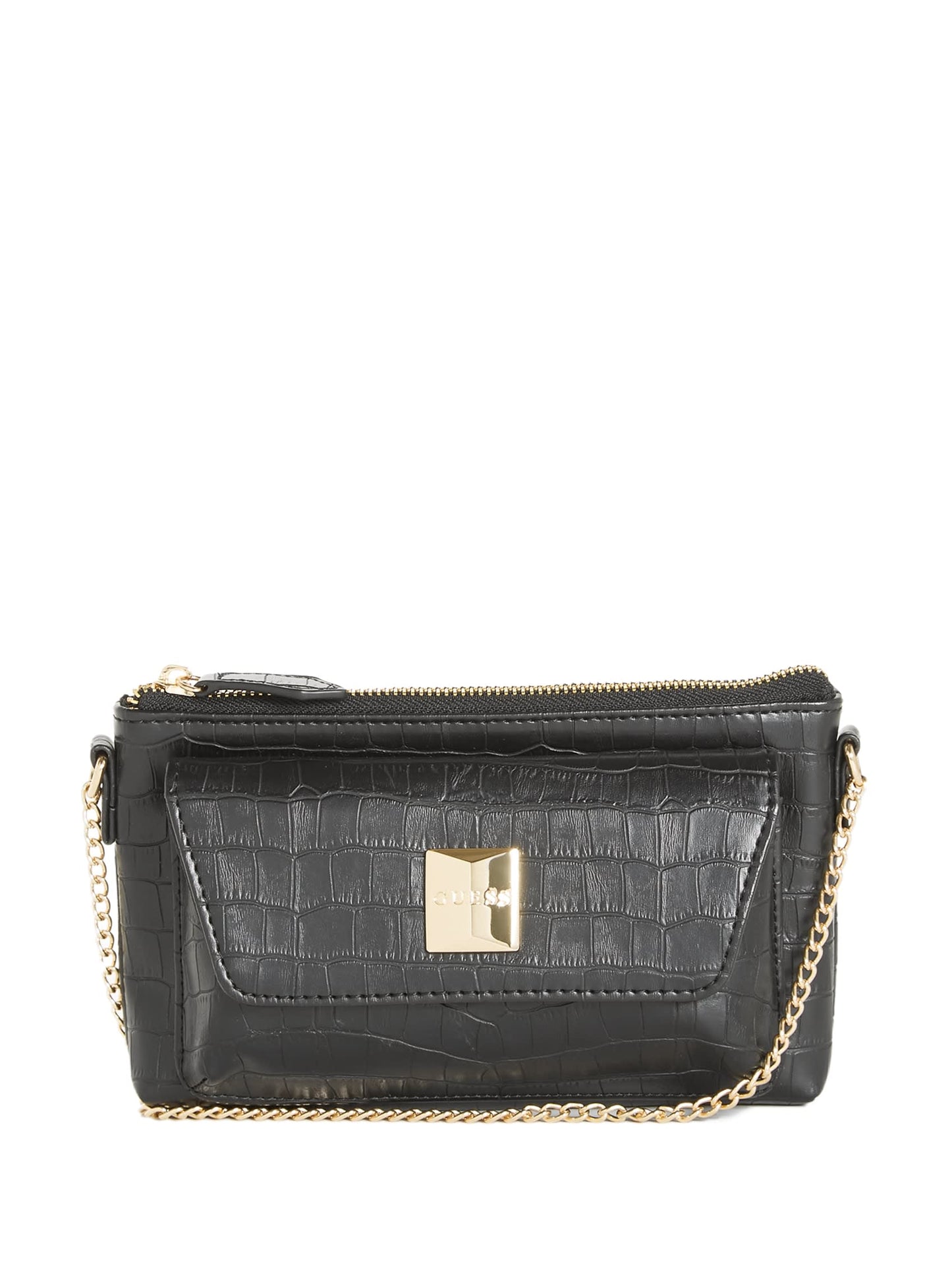 GUESS WOMENS' Phoebe Top Zip Crossbody -Black