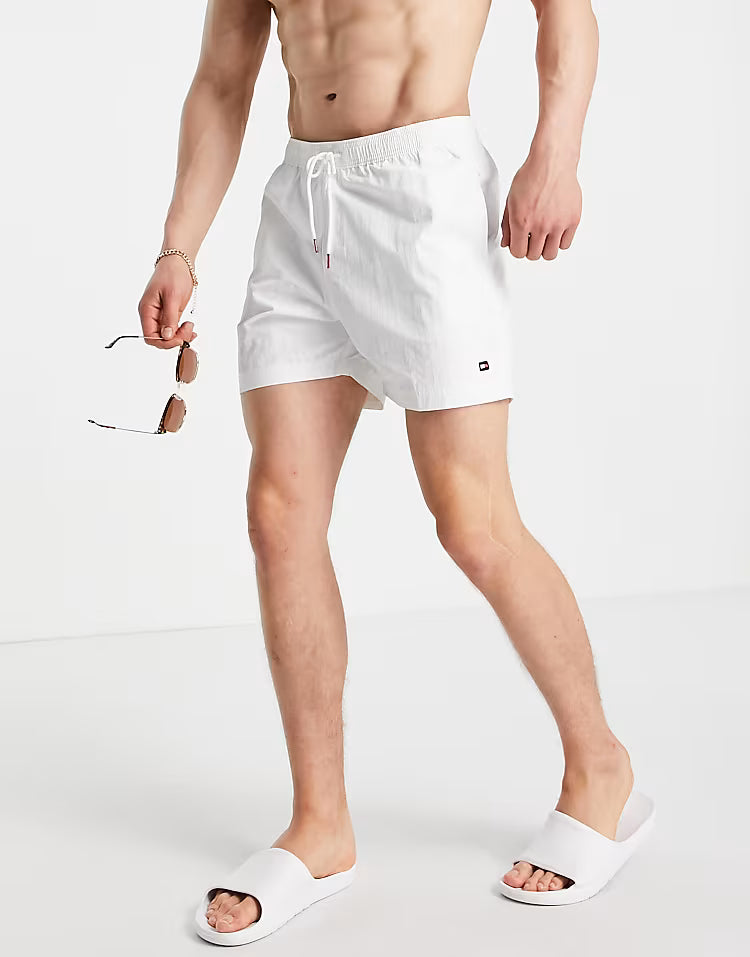 Tommy Hilfiger Mens' swim shorts with small flag logo in white