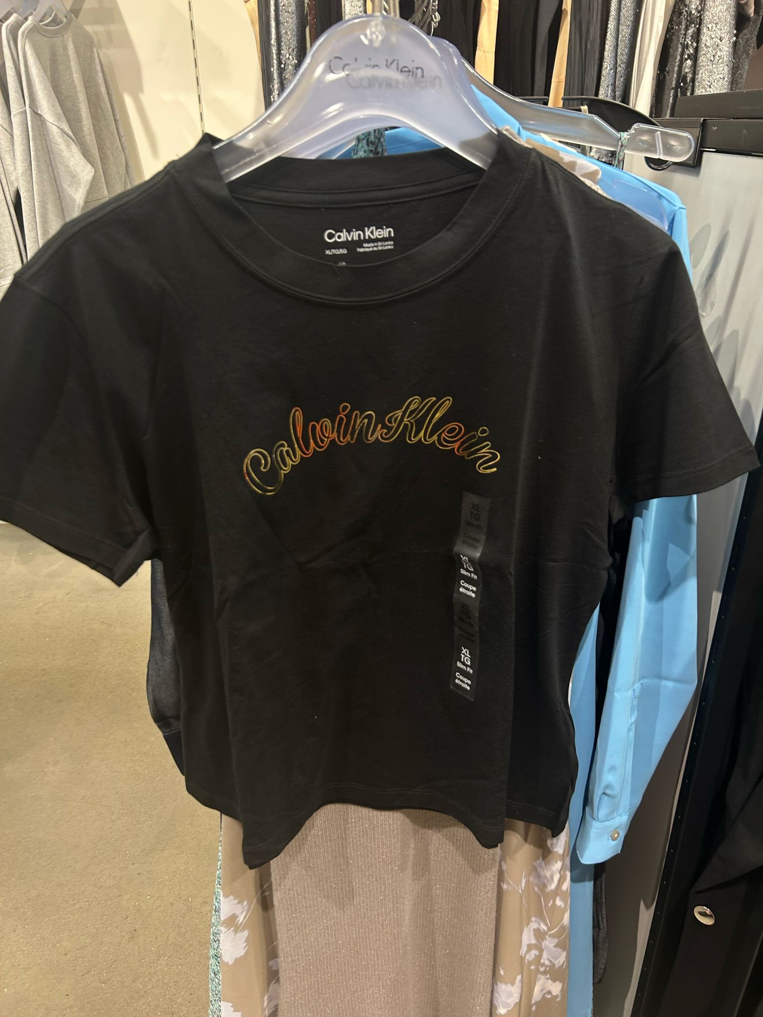 Calvin Klein Womens' Slim Cotton Modal Foil Logo Tee