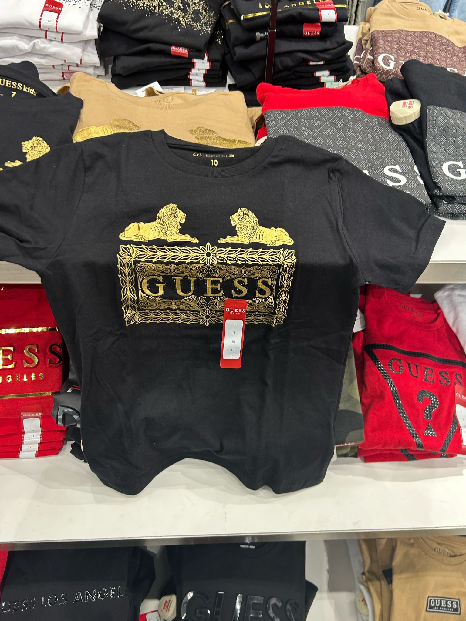 Guess Boys' Elwood Foil Logo Tee (7-16)/ Black