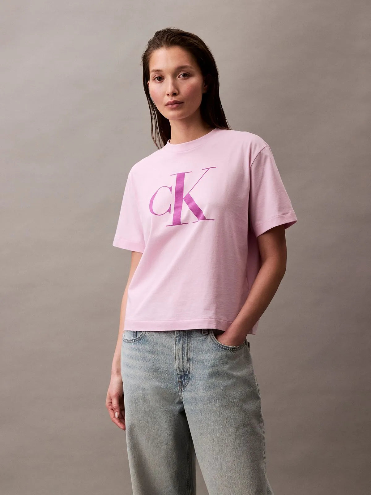 Calvin Klein Womens' Monogrammed boxy t-shirt