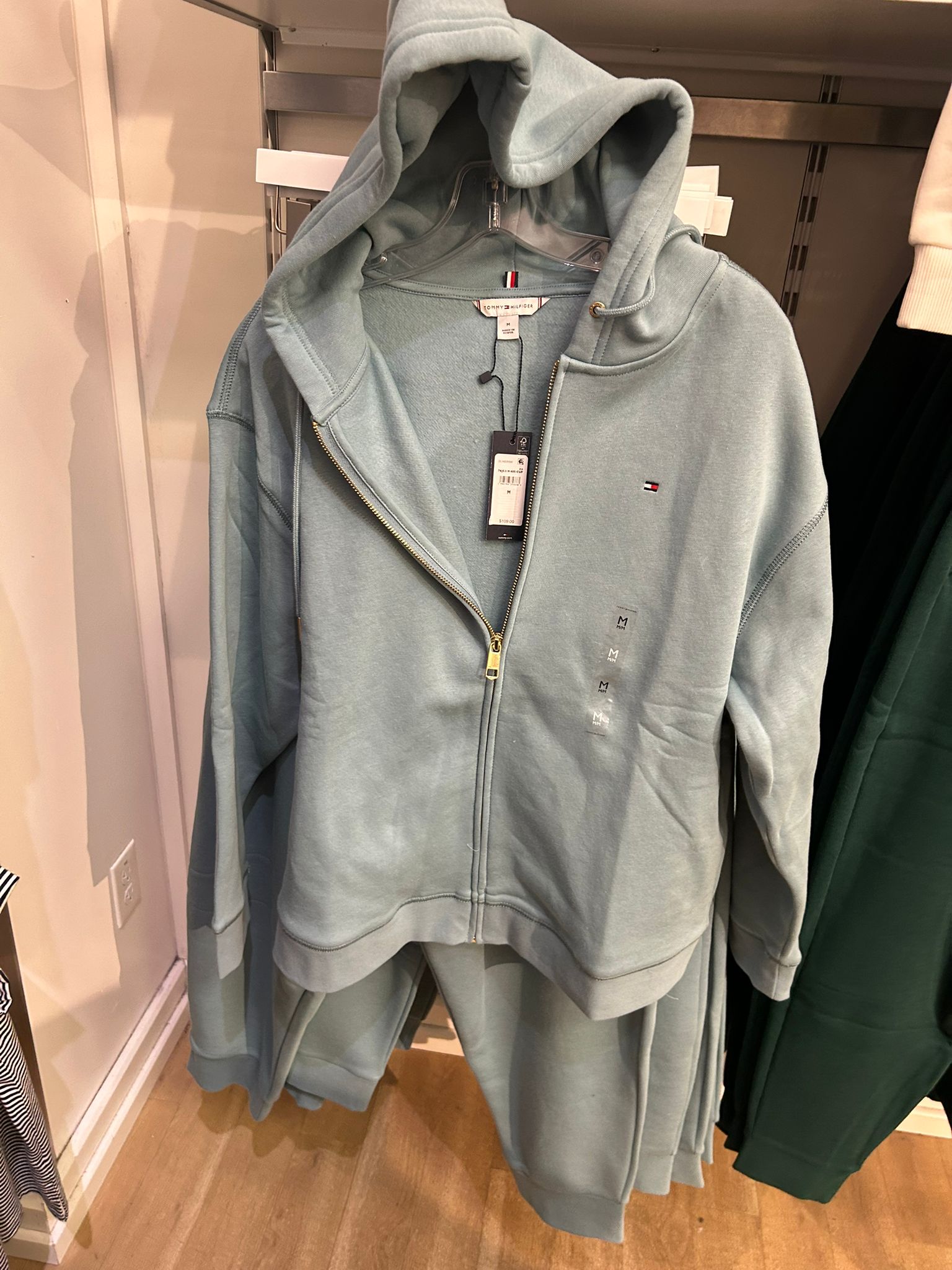 Womens' Tommy Relaxed Fit Zip Hoodie Smoky Blue