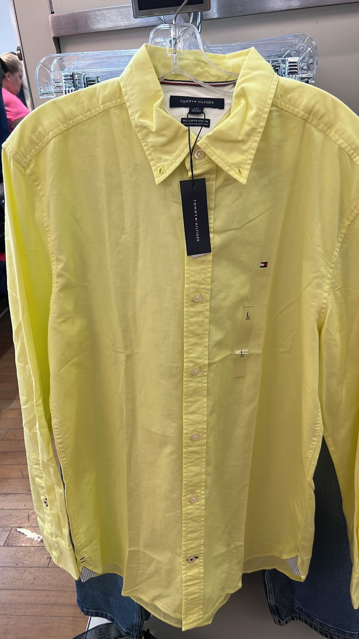 Tommy Mens' Regular Fit Pure Linen Shirt/ citronella
