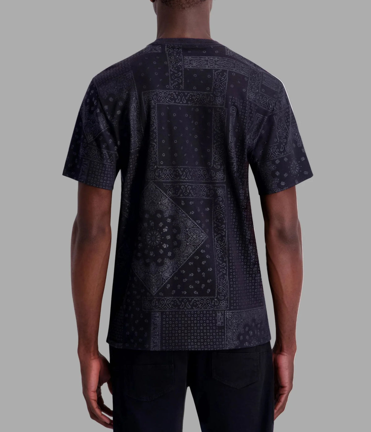 KARL LAGERFELD BANDANA PRINT TEE-Black