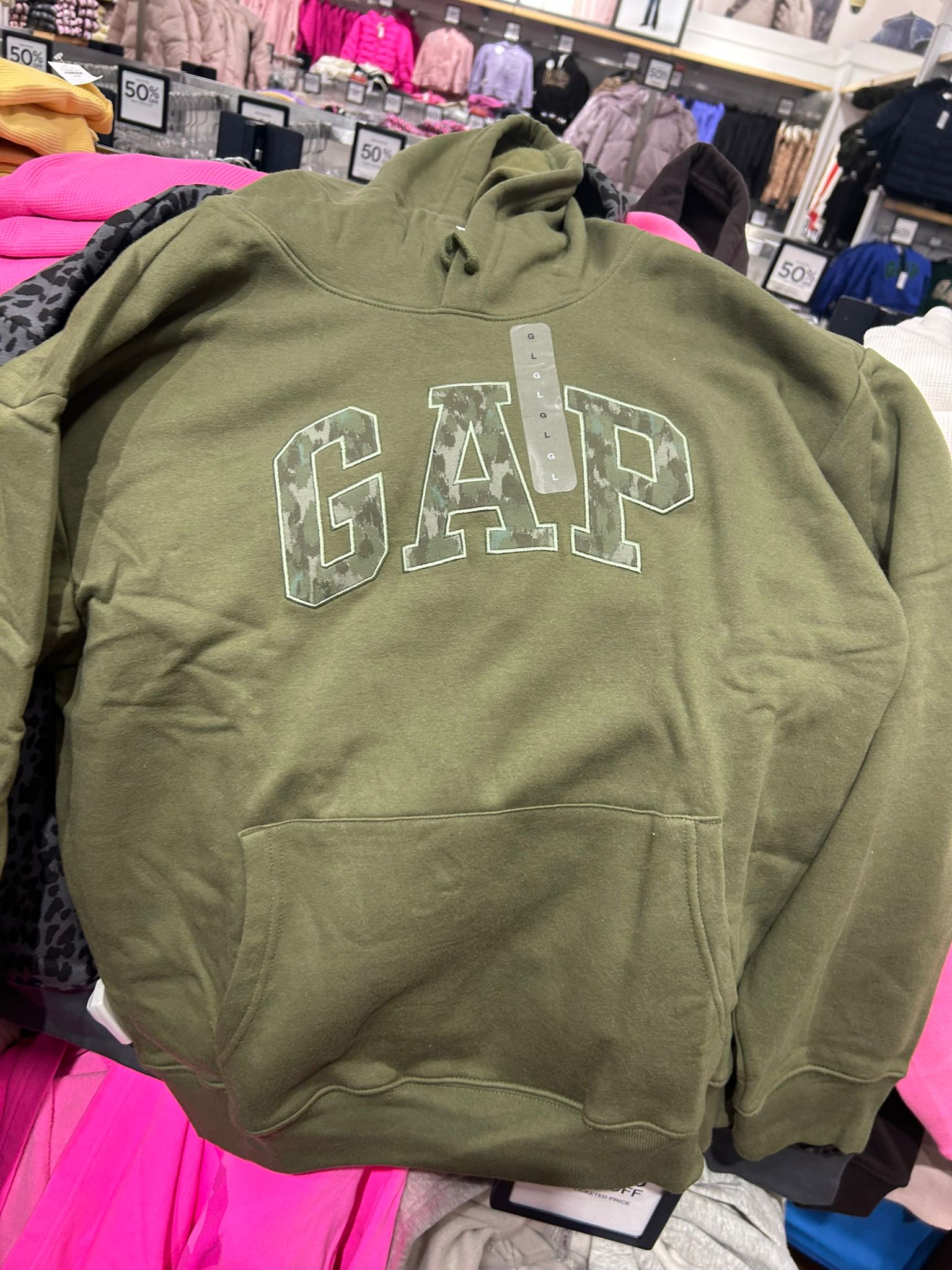 Womens' Relaxed Gap Logo Hoodie New Army Green