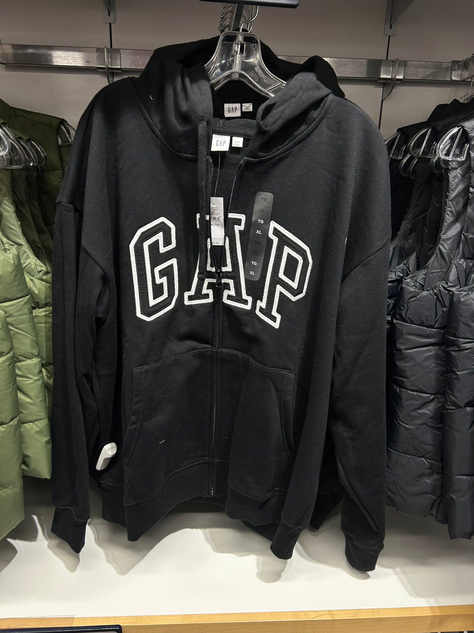 Womens' Relaxed Gap Logo Zip Hoodie BLACK