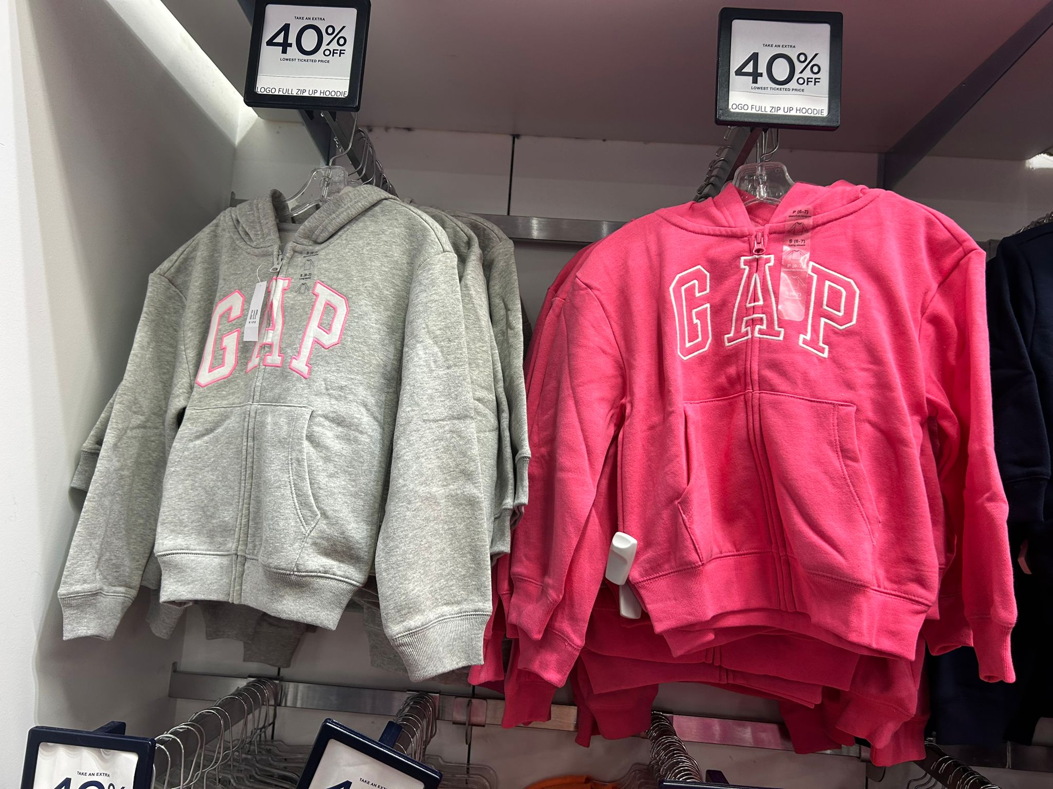 GapGirls Arch Logo Zip Hoodie Pink Jubilee Neon