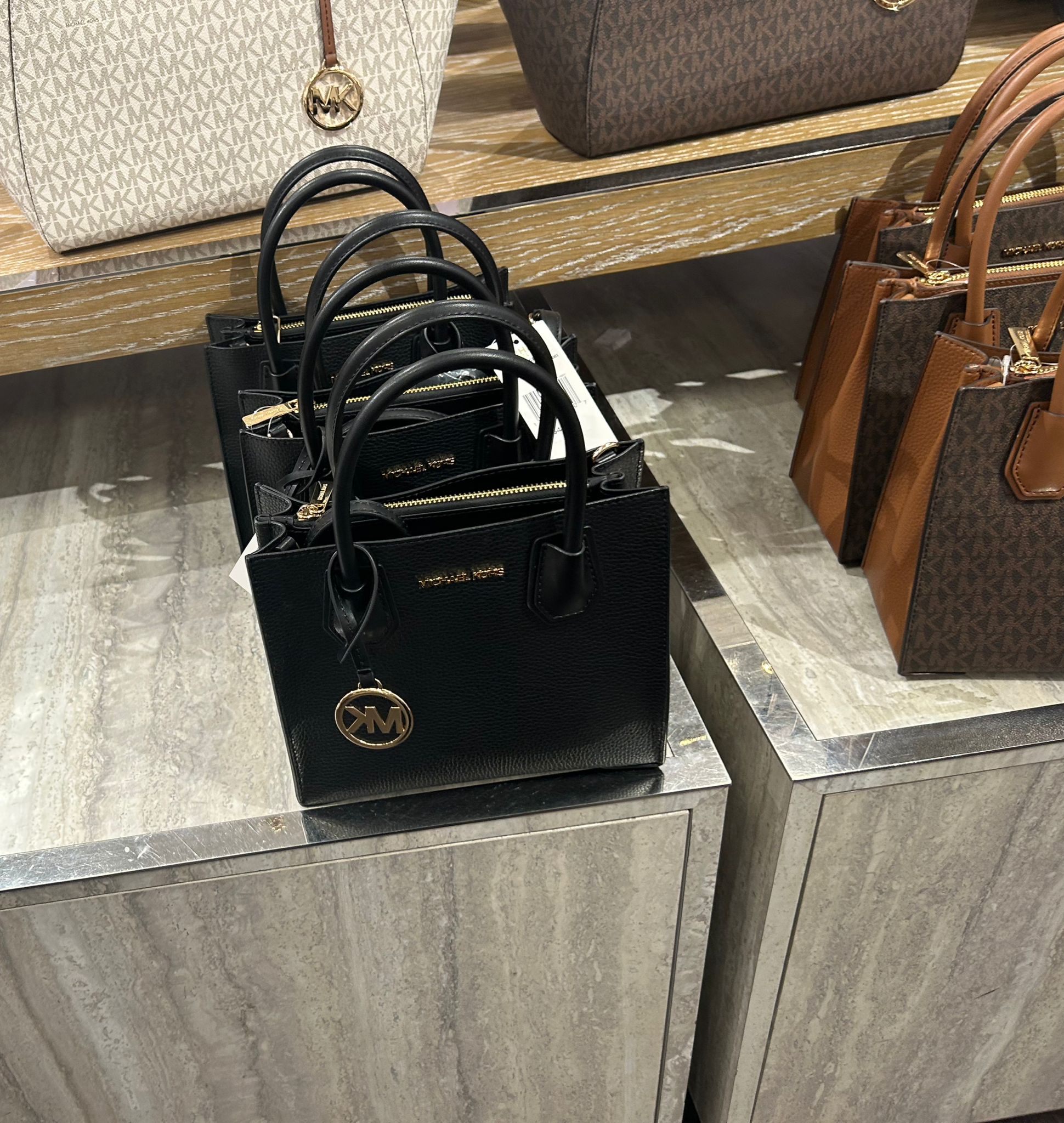 Women's Michael Kors Mercer Medium Pebbled Leather Crossbody Bag BLACK