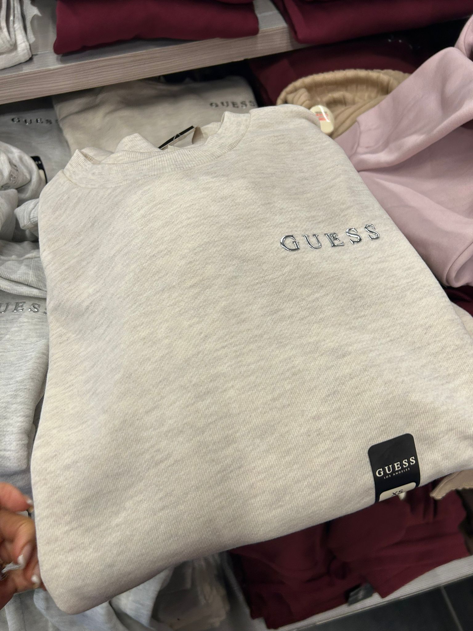 Womens' GUESS Constance Logo Crewneck BEIGE