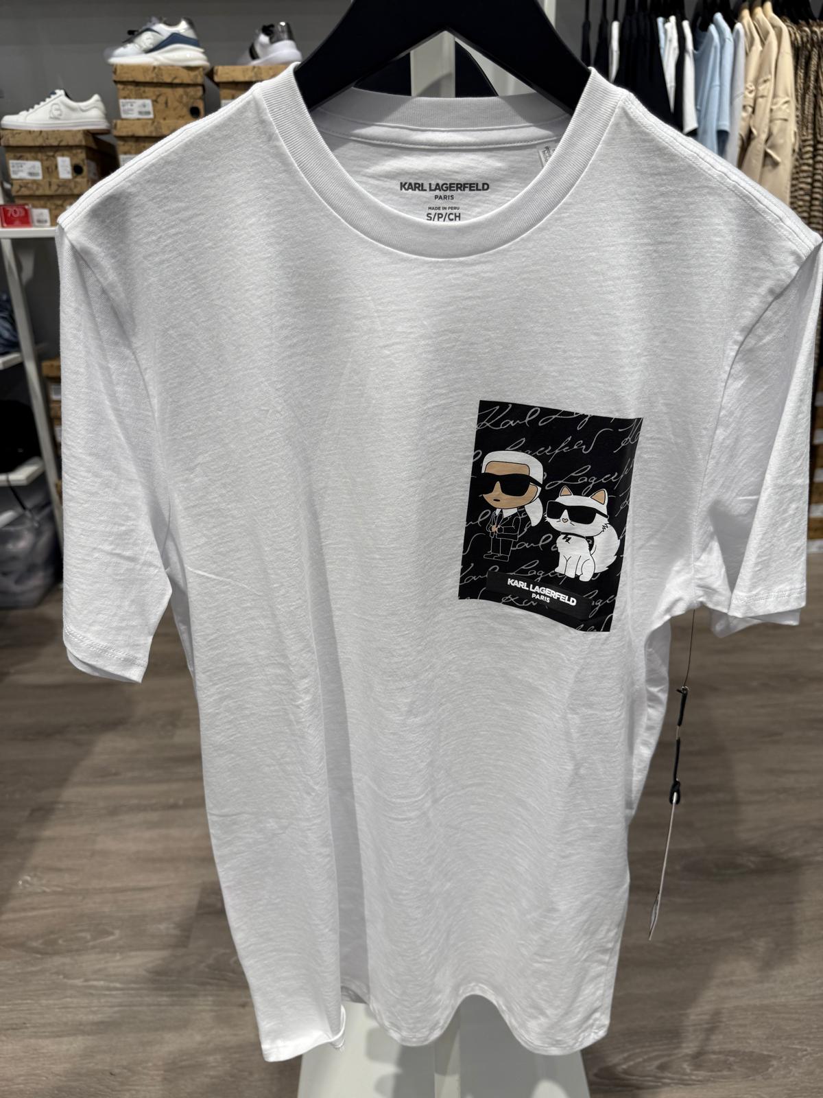 Karl Lagerfeld Paris DUO FAUX POCKET GRAPHIC TEE