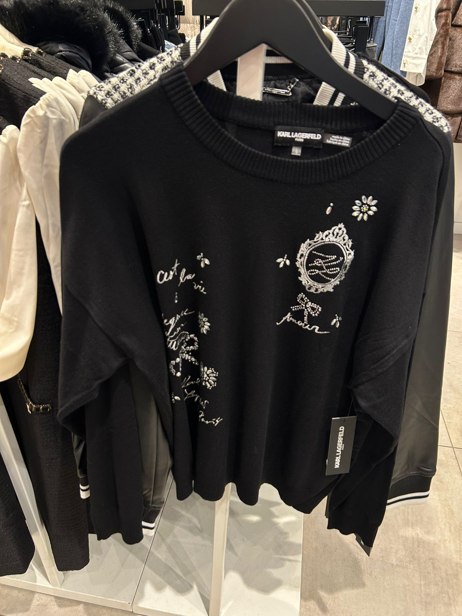 Karl Lagerfeld Paris Womens' EMBELLISHED WHIMSY SWEATER