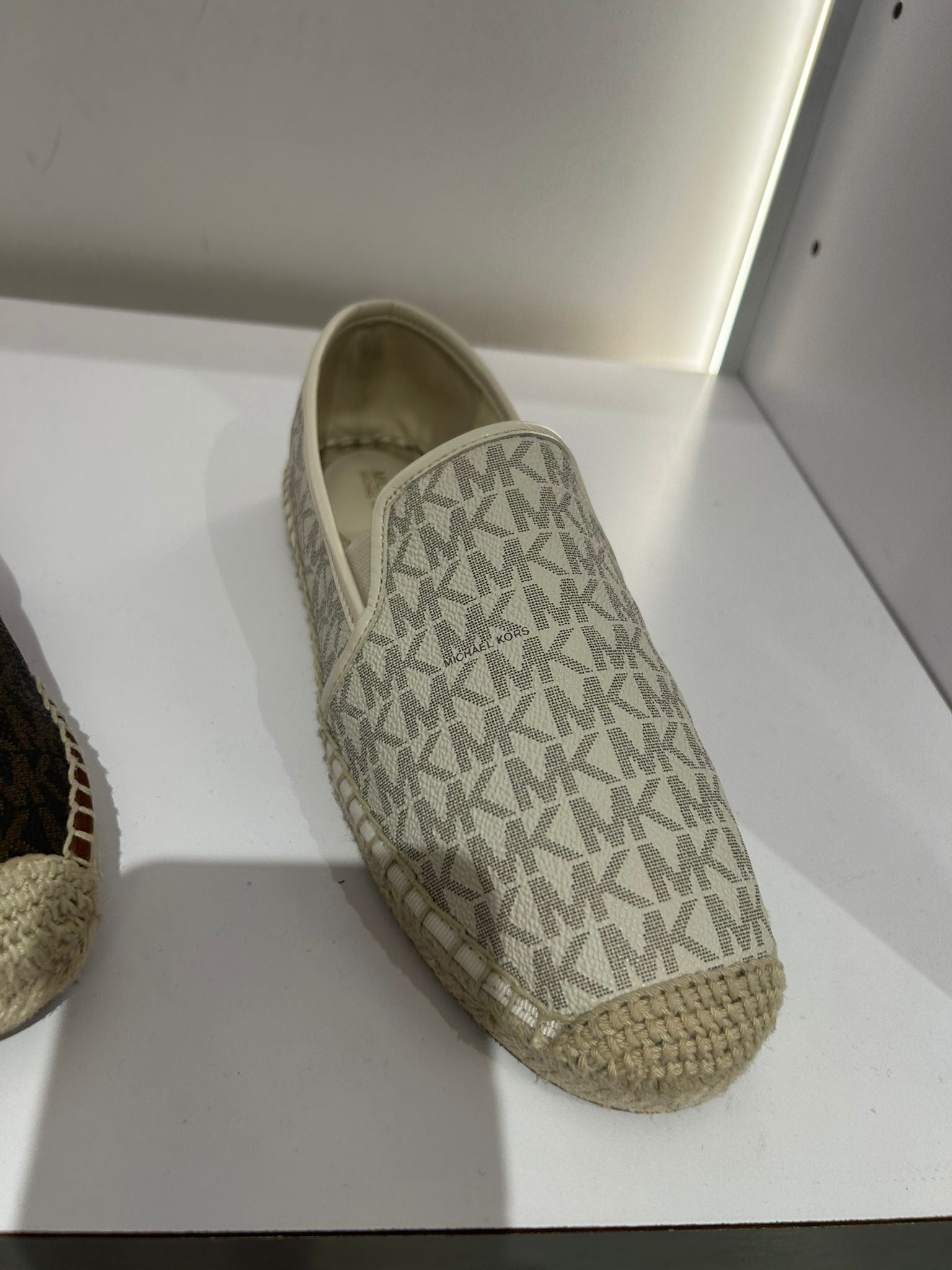 Michael Kors WOMENS' Hastings Signature Logo Slip-On Espadrille VANILLA