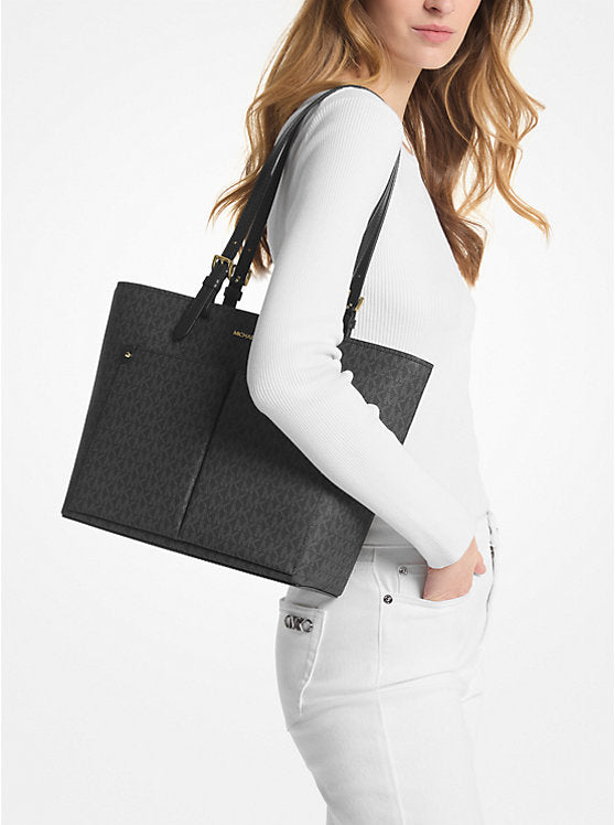 Michael Kors WOMENS' Jet Set Medium Logo Pocket Tote Bag