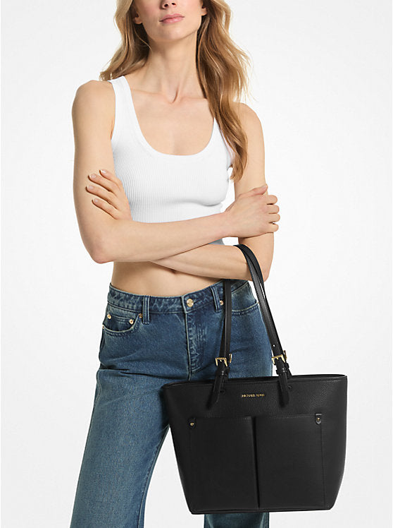 Michael Kors WOMENS' Jet Set Medium Pocket Tote Bag BLACK