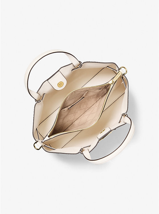 Women's Michael Kors Carson Medium Crocodile Embossed SatchelL T CREAM