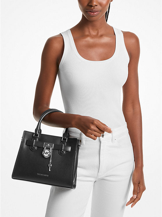 Michael Kors Womens' Hamilton Small Leather Satchel / black