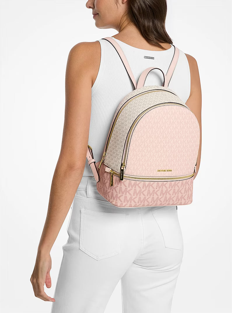 Michael Kors Women's Rhea Medium Pebbled Leather Backpack-PWD BLSH MLT