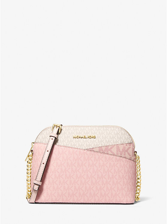 Michael Kors Women Jet Set Travel Medium Logo Dome Crossbody Bag  PWD BLSH MLT